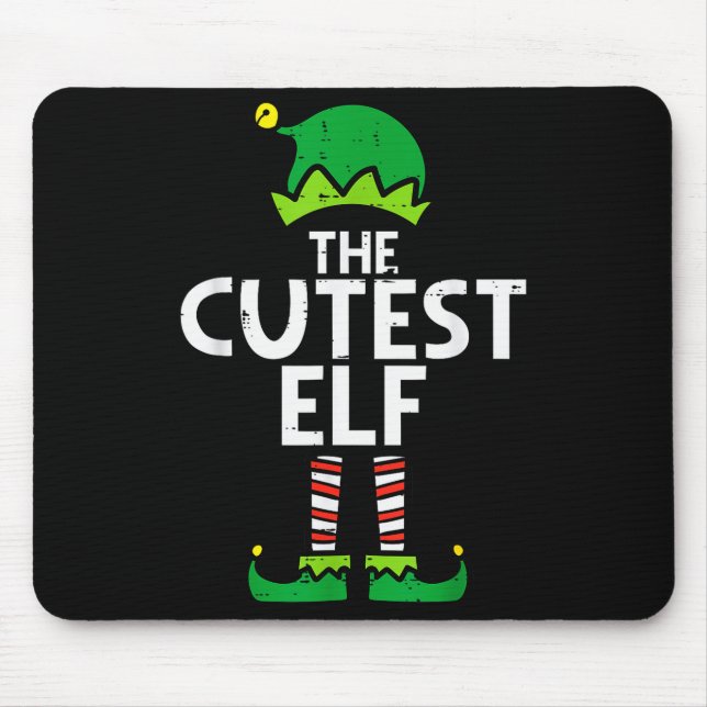 Christmas The Cutest Elf Xmas Family Matching Boys Mouse Pad (Front)