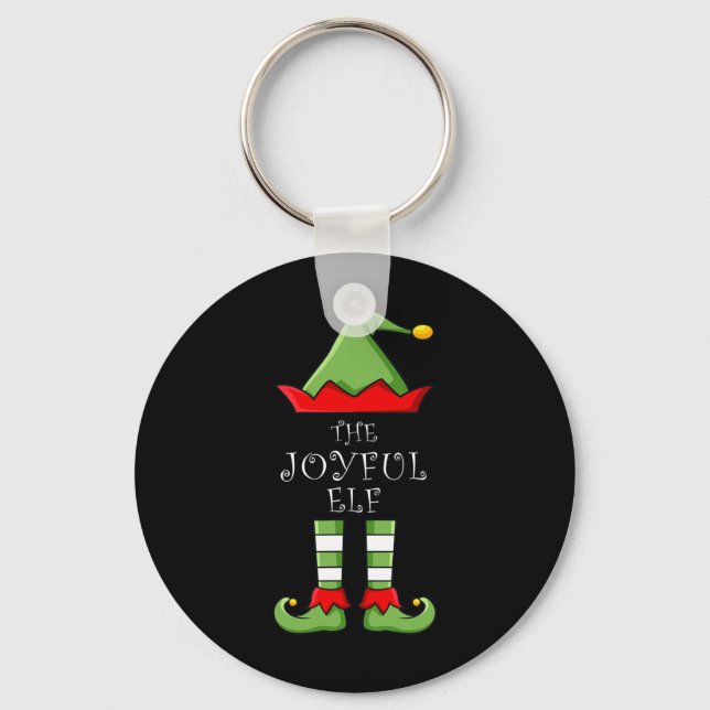 Christmas The Joyful Elf Fun Family Matching Group Key Ring (Front)