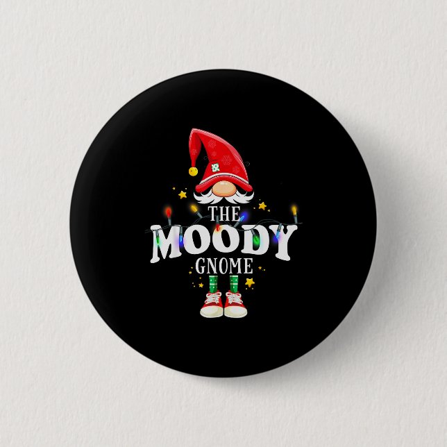 Christmas The Moody Gnome X-mas Matching Pjs  6 Cm Round Badge (Front)