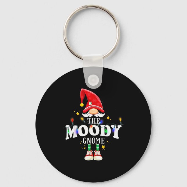 Christmas The Moody Gnome X-mas Matching Pjs  Key Ring (Front)