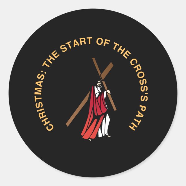 Christmas: The Start of the Cross's Path Classic Round Sticker (Front)