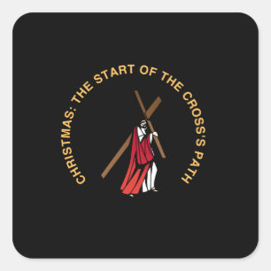 Christmas: The Start of the Cross's Path Square Sticker