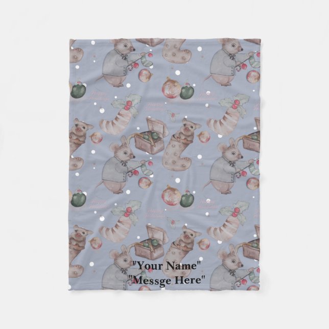 Christmas Theme baby fleece blanket (Front)