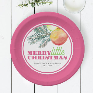 Christmas Theme Baby Shower Paper Plates