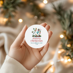 Christmas Theme Christmas Cocktail Party Classic Round Sticker