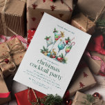 Christmas Theme Christmas Cocktail Party Thank You Card<br><div class="desc">Invite your guests to a charming Christmas cocktail party with this beautifully designed invitation. It features watercolor cocktail glasses surrounded by a winter flower bouquet on a white background,  complete with customisable red typography</div>