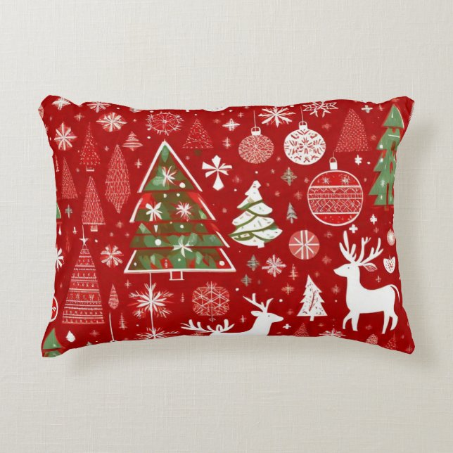Christmas theme Christmas trees snowflake  Decorative Cushion (Front)