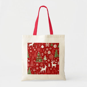 Christmas theme Christmas trees snowflake Tote Bag