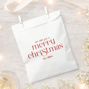 Christmas Theme Design Red Retro Typography Favour Bags