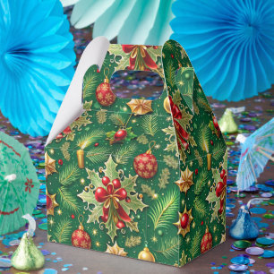 Christmas Theme Festive Colourful Pattern Favour Box