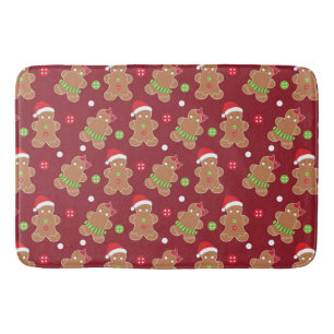 Christmas Theme Gingerbread Men Bath Mat