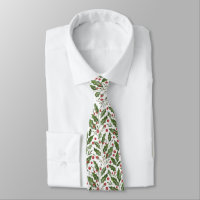 Christmas Theme Holly, Mistletoe, Berries Pattern