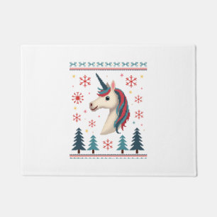 Christmas Theme Knitted Unicorn Unicorns T-Shirt ( Doormat