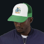 Christmas Theme Let It Snow Cute Snowman Trucker Hat<br><div class="desc">Christmas theme,  Let it snow gold typography and a cute snowman.</div>