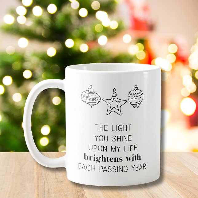 Christmas Theme Motivational Quote Coffee Mug (Christmas Theme Motivational Quote The Light You Shine Coffee Mug)