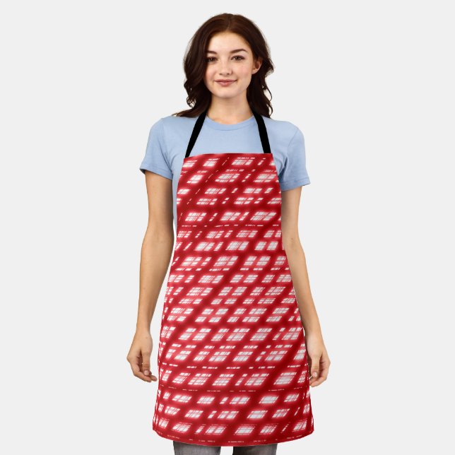 Christmas Theme  Pattern Red & White, Diamond Apron (Worn)