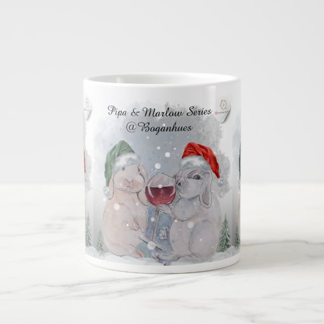 Christmas Theme Pipa & Marlow print Large Coffee Mug (Front)