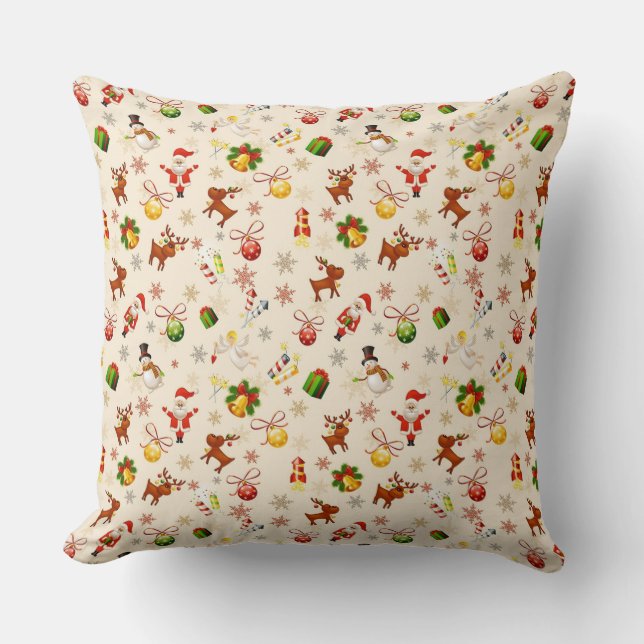 Christmas Theme throw Pillow (Front)
