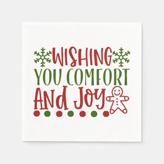 Christmas Theme: Wishing You Comfort & Joy Napkin (Front)