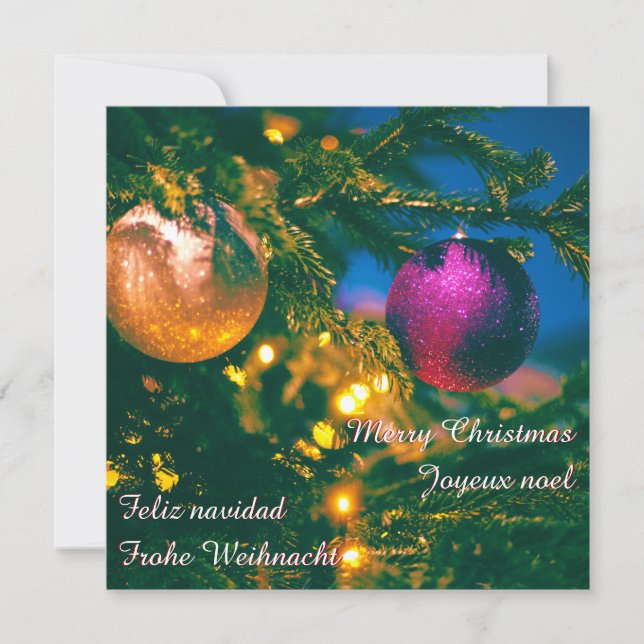 Christmas theme with 2 Christmas ball... Invitation (Front)