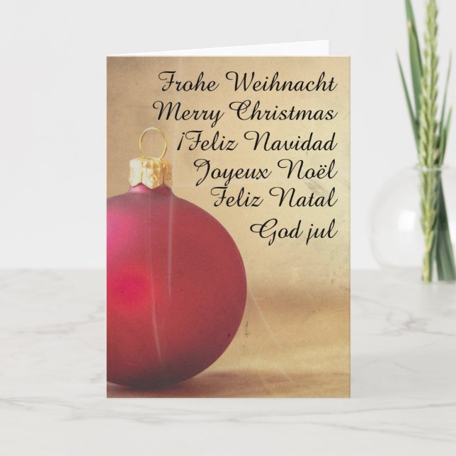 Christmas theme with Christmas ball Holiday Card (Front)