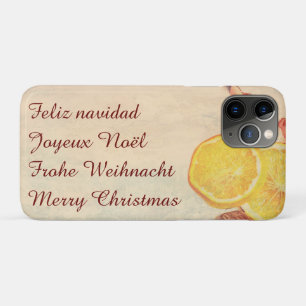 Christmas Theme with Fruits in Pastel Vintage Look Case-Mate iPhone Case
