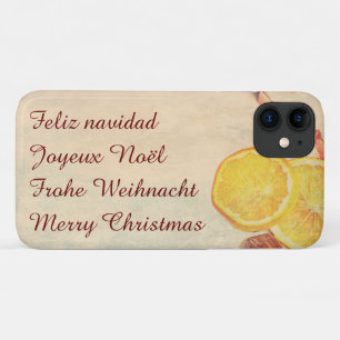 Christmas Theme with Fruits in Pastel Vintage Look Case-Mate iPhone Case