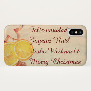 Christmas Theme with Fruits in Pastel Vintage Look Case-Mate iPhone Case