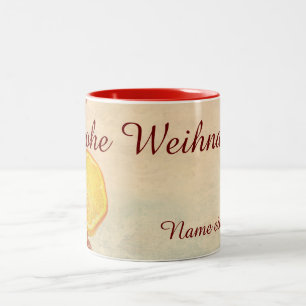 Christmas theme  with Fruits... Two-Tone Coffee Mug