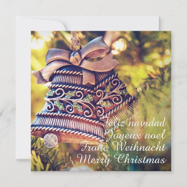 Christmas theme with two bells invitation (Front)