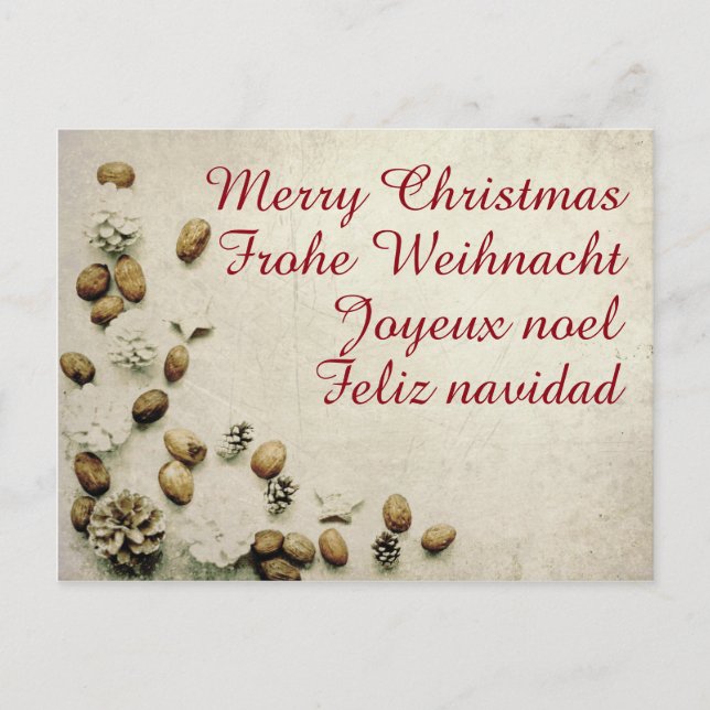 Christmas Theme with Walnuts Greeting Cards (Front)