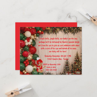 Christmas Themed Baby Shower Digital Download Invitation