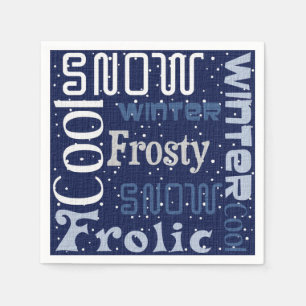 Christmas Themed Blue Napkin