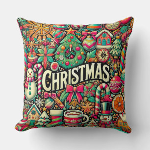 Christmas-themed decorations cushion
