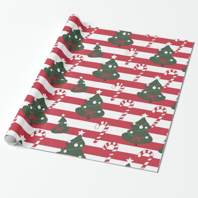 Christmas themed digital graphic pattern - AD003 Wrapping Paper (Unrolled)
