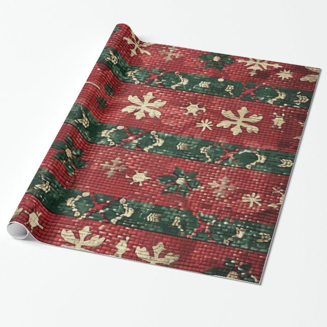 Christmas themed digital graphic pattern - AD008 Wrapping Paper (Unrolled)