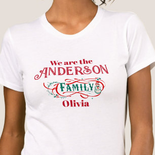 Christmas themed family group personalised T-Shirt