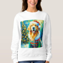 Christmas themed Golden Retriever