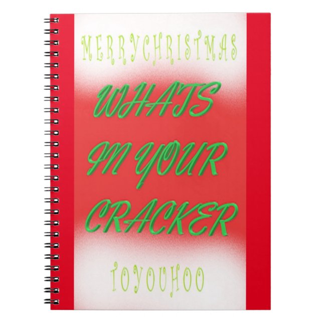 Christmas themed in red white and green notebook (Front)