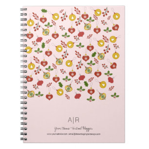 Christmas Themed Ornaments Holiday  Notebook
