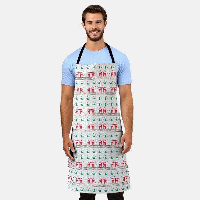Christmas themed pattern apron (Worn)