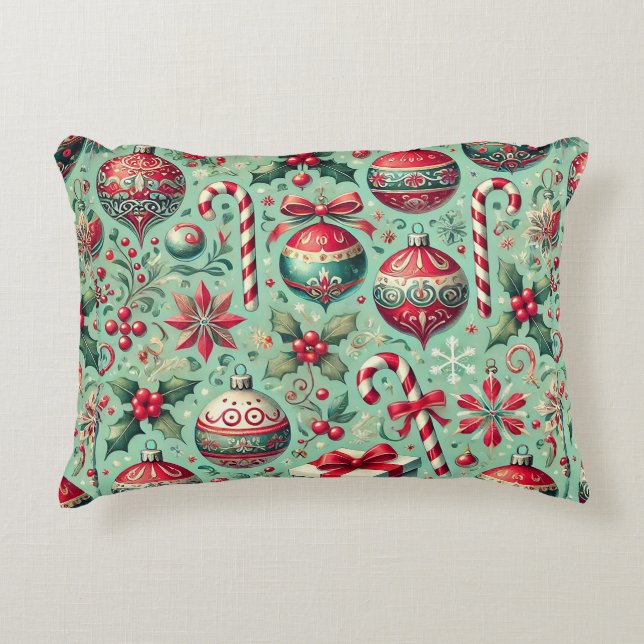 Christmas themed pattern decorative cushion (Front)