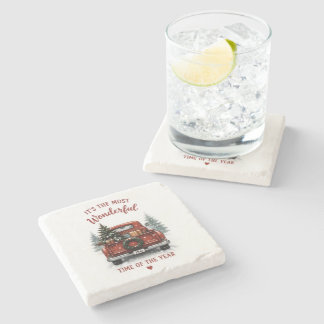 Christmas themed pillow stone coaster