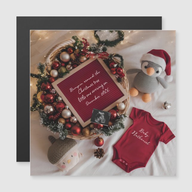 Christmas themed pregnancy announcement  (Front/Back)