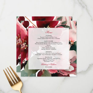  Christmas Themed Red Floral Wedding  Menu