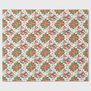 Christmas themed Santa Pool Party Wrapping Paper