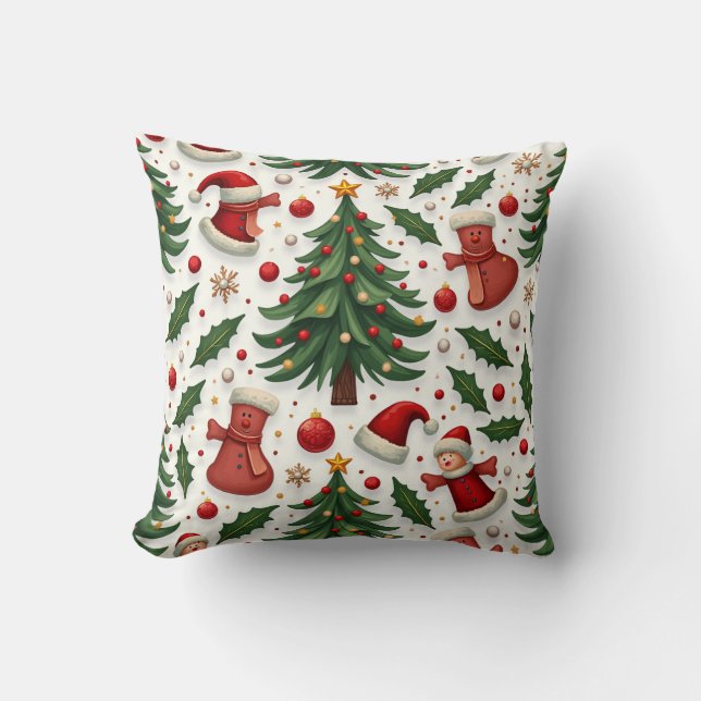 Christmas-themed Throw Pillow (Front)