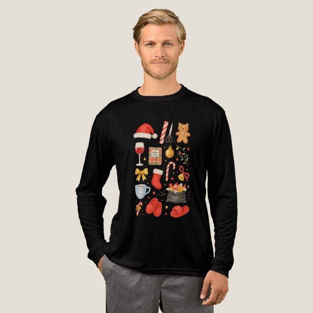 Christmas themed  Tri-Blend shirt (Full Front)