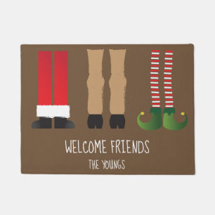 Christmas Themed Welcome Mat with Characters