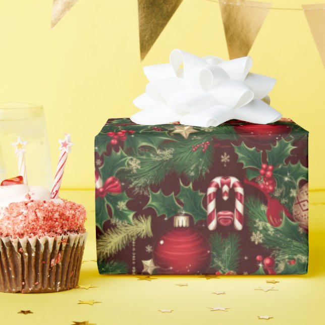 Christmas themed wrapping paper (Birthday Party)